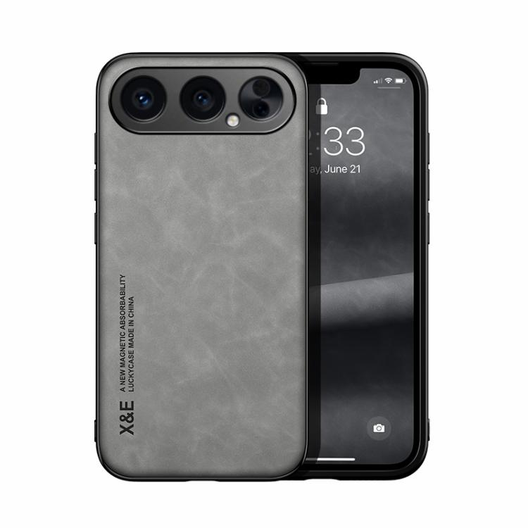 

For Honor 500 Pro Global 155.8mm Skin Feel Magnetic Leather Back Phone Case(Light Grey)