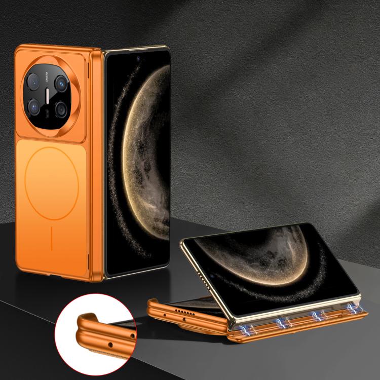 

For Huawei Mate X6 AG Skin Feel Change to 17 Pro Series Dual Center Magnetic Phone Case(Orange)