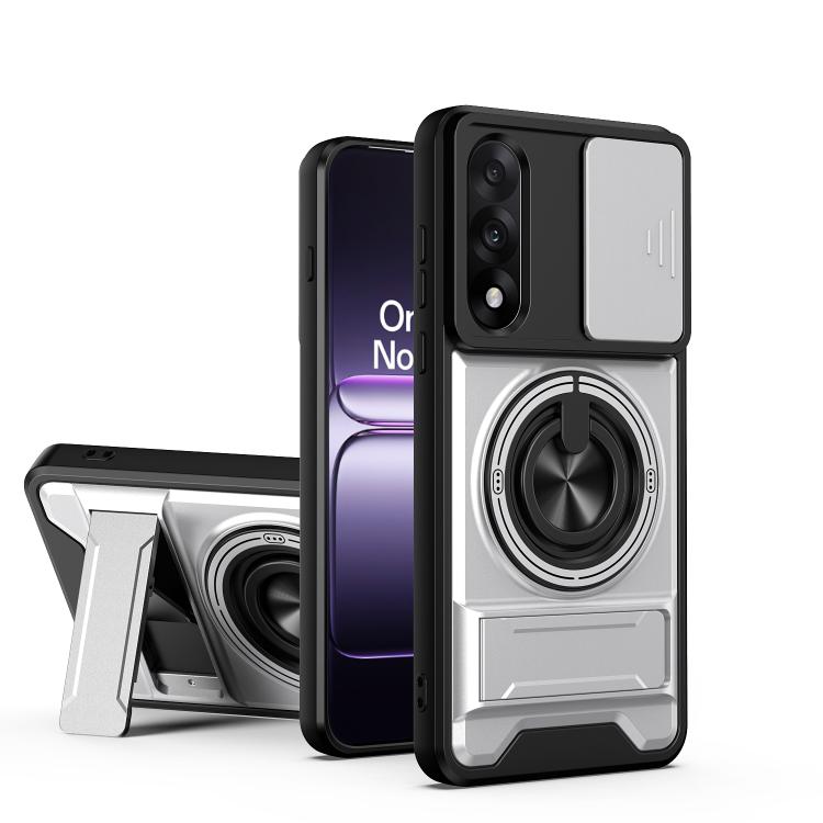 

For OnePlus Nord CE5 5G Lens Sliding Window Multifunctional Magnetic Shockproof Phone Case(Titanium Gray)