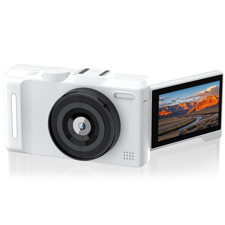 

DX9 48MP 4K 3 inch HD LCD Flip Screen Retro Style CCD Mirrorless Digital Camera(White)