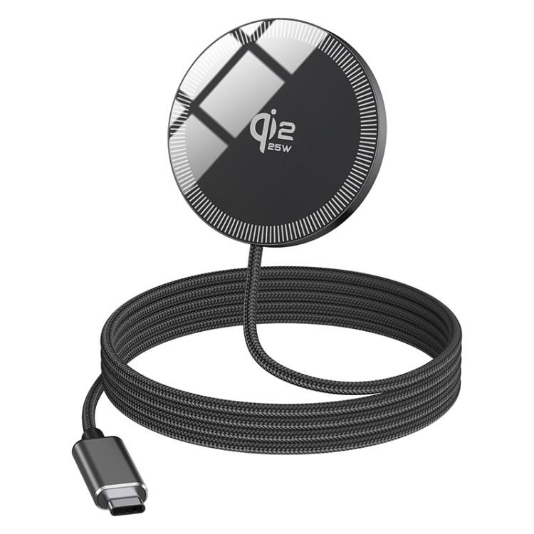 

QI2 25W USB-C / Type-C Interface Portable Magnetic Wireless Charger(Black)