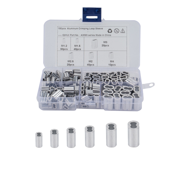 240-tlg. Crimp-Set Edelstahl & Aluminium - Drahtseilkauschen & Pressverbinder 1,2-4,0mm