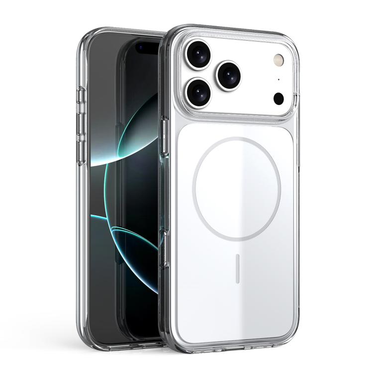 

For iPhone 17 Pro Max Clear PC Magnetic Shockproof Phone Case(White)