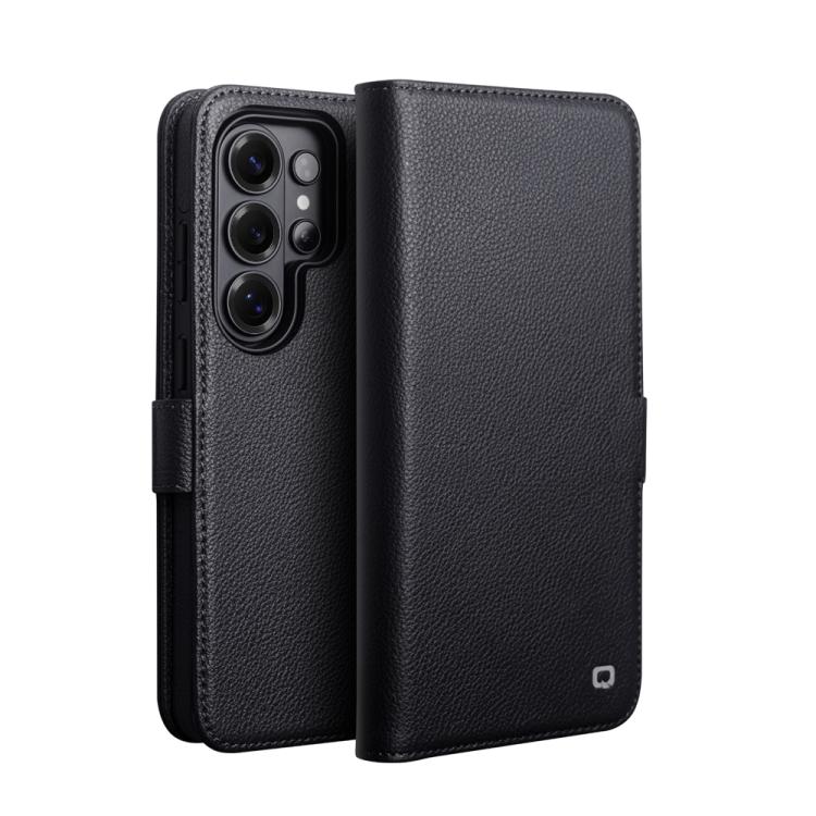 

For Samsung Galaxy S26 Ultra 5G QIALINO Classics 3rd Genuine Leather Phone Case(Black)