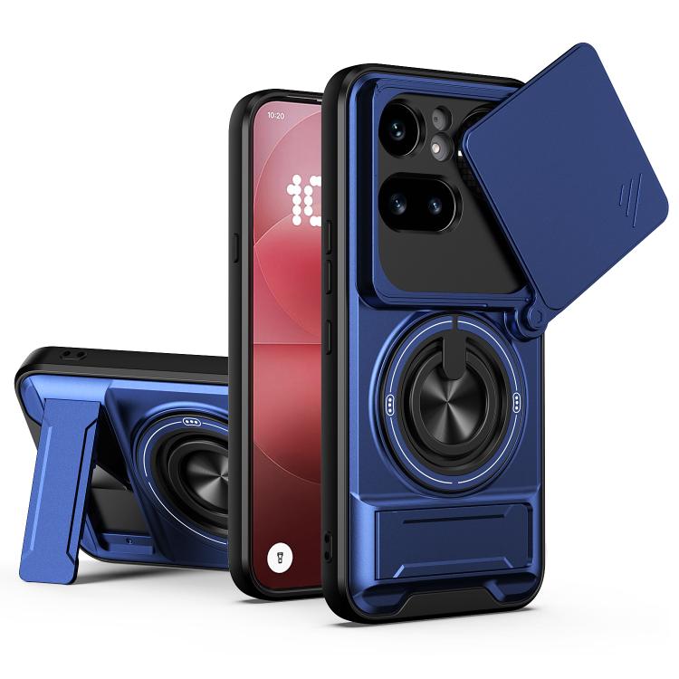 

For Nothing Phone 4a Pro Lens Sliding Window Multifunctional Magnetic Shockproof Phone Case(Royal Blue)