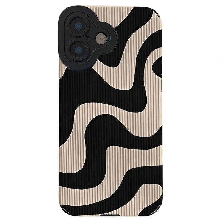 

For iPhone 16 Leather-Textured TPU Phone Case(Zebra Pattern)