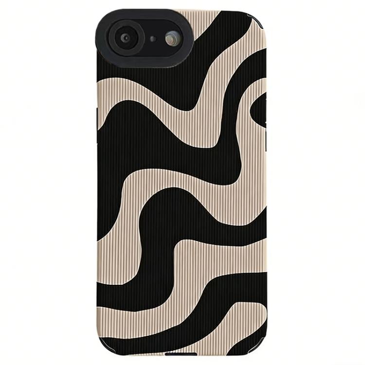 

For iPhone SE 2022 / SE 2020 / 7 / 8 Leather-Textured TPU Phone Case(Zebra Pattern)