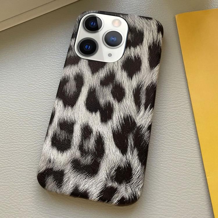 

For iPhone 11 Pro Max Leopard Print Leather-Textured PU Phone Case(Silver)