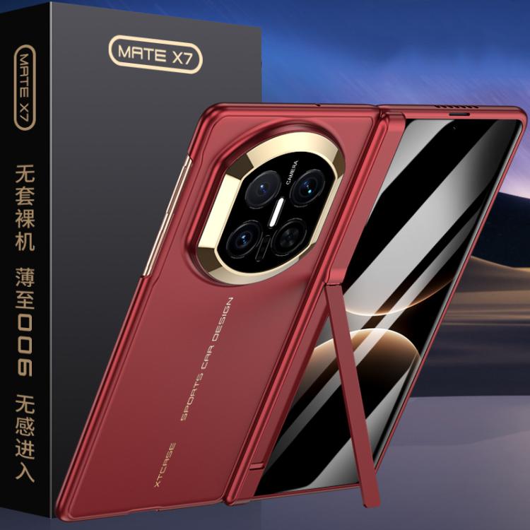 

For Huawei Mate X7 GKK Integrated Ultra-thin Magnetic Folding Phone Case(Gold Red)