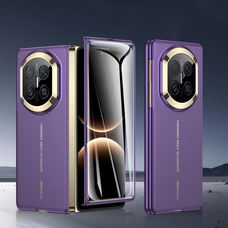 

For Huawei Mate X7 GKK Integrated Silky Ultra-thin Curved Folding Phone Case(Gold Purple)