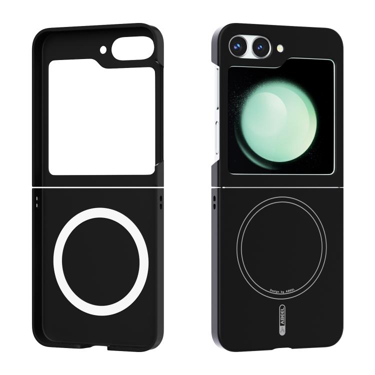 

For Samsung Galaxy Z Flip5 ABEEL Skin-friendly Feel Magsafe Liquid Silicone Phone Case(Black)