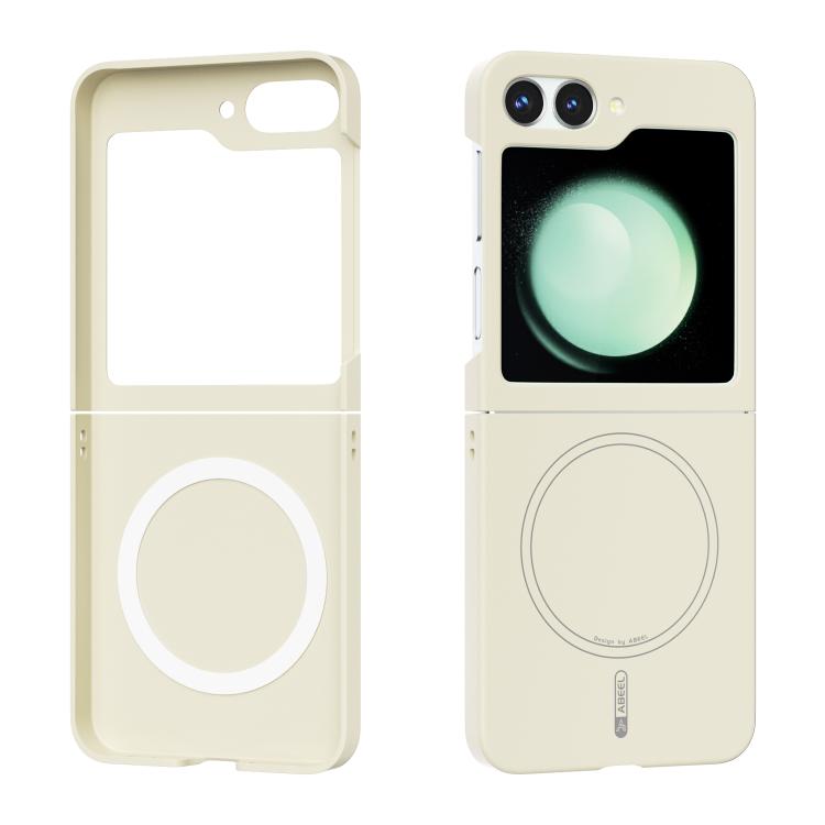 

For Samsung Galaxy Z Flip5 ABEEL Skin-friendly Feel Magsafe Liquid Silicone Phone Case(Yellow)