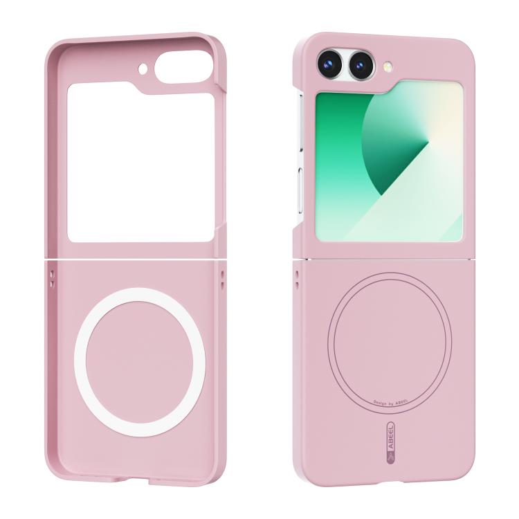 

For Samsung Galaxy Z Flip6 ABEEL Skin-friendly Feel Magsafe Liquid Silicone Phone Case(Pink)