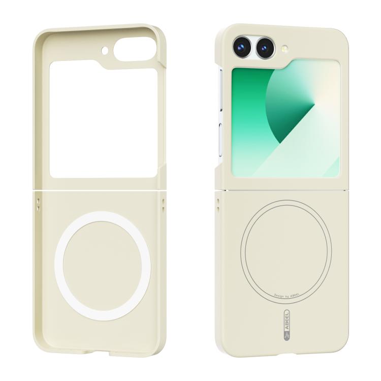 

For Samsung Galaxy Z Flip6 ABEEL Skin-friendly Feel Magsafe Liquid Silicone Phone Case(Yellow)