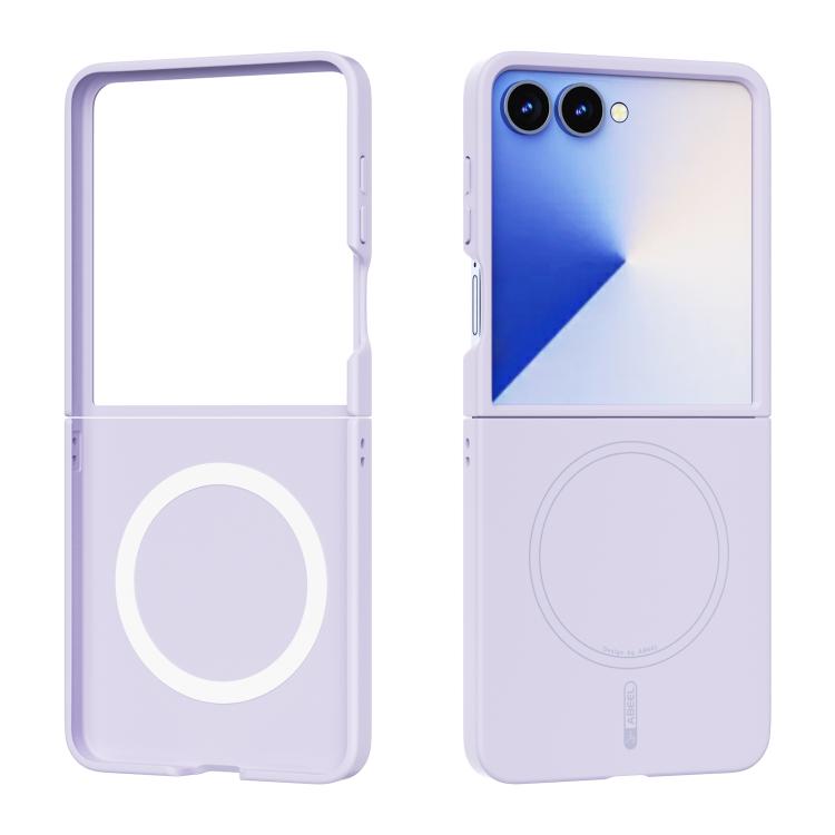 

For Samsung Galaxy Z Flip7 5G ABEEL Skin-friendly Feel Magsafe Liquid Silicone Phone Case(Lilac Purple)