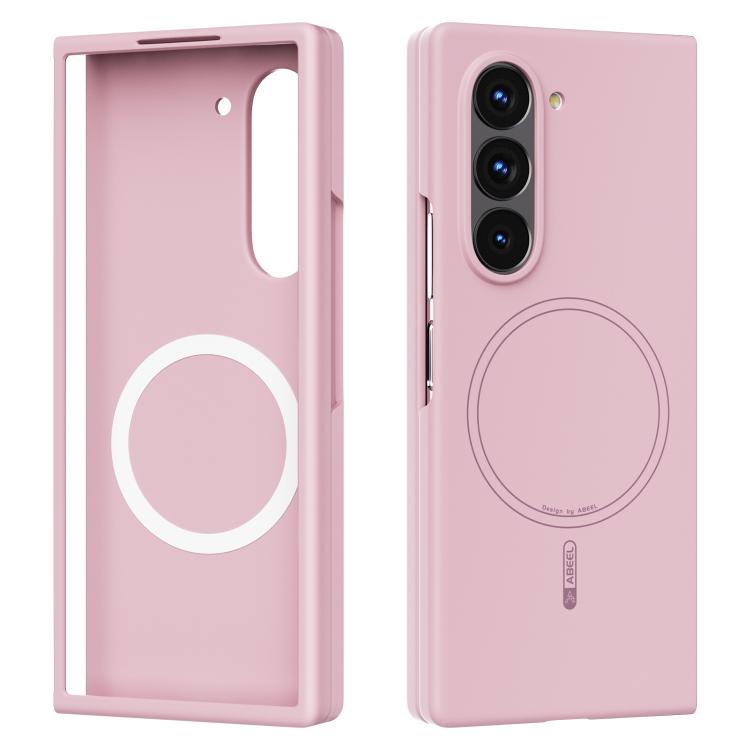 

For Samsung Galaxy Z Fold6 ABEEL Skin-friendly Feel Magsafe Liquid Silicone Phone Case(Pink)