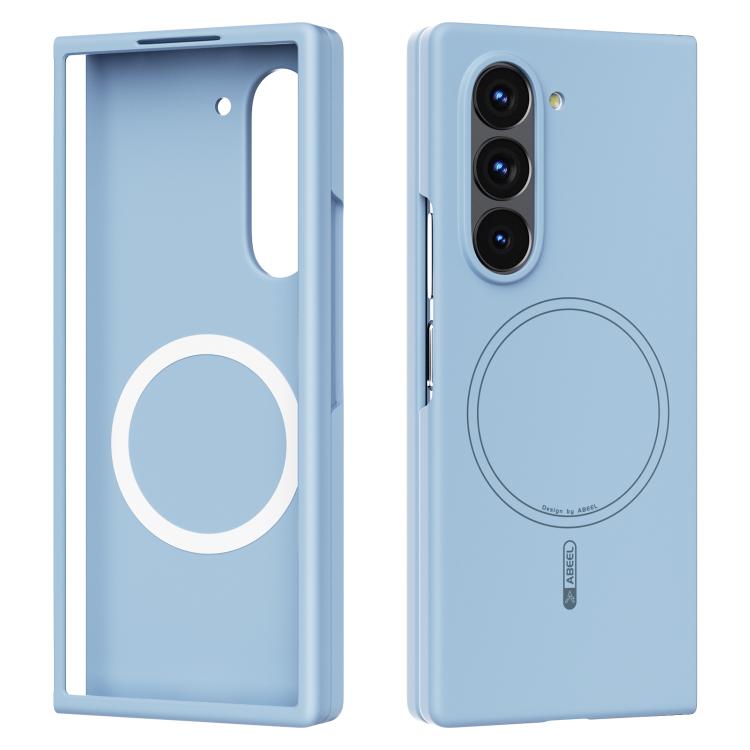 

For Samsung Galaxy Z Fold6 ABEEL Skin-friendly Feel Magsafe Liquid Silicone Phone Case(Sky Blue)