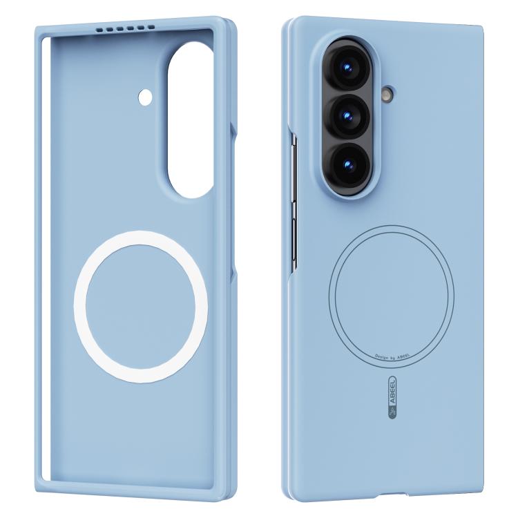 

For Samsung Galaxy Z Fold7 5G ABEEL Skin-friendly Feel Magsafe Liquid Silicone Phone Case(Sky Blue)
