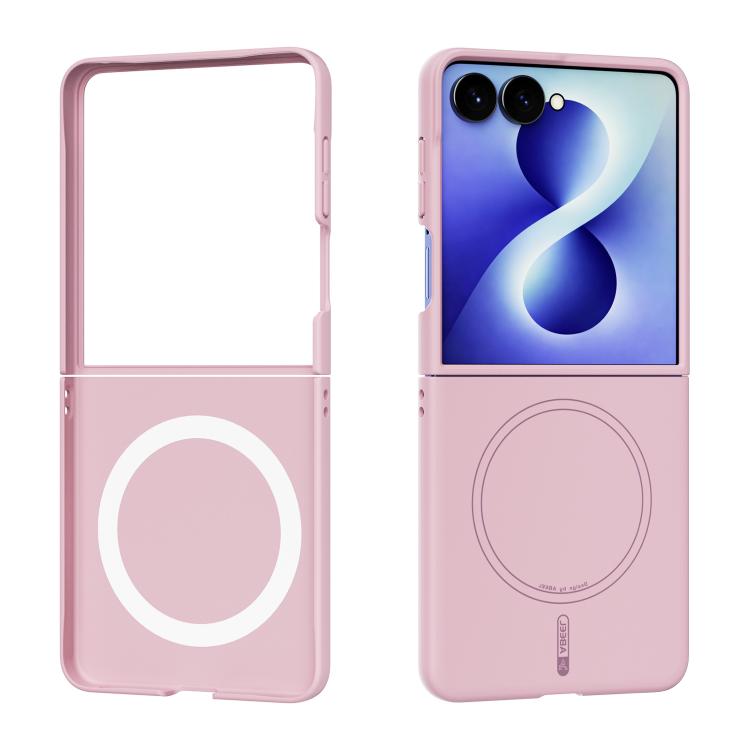 For Galaxy Z Flip8 5G ABEEL Skin-friendly Feel Magsafe Liquid Silicone Phone Case(Pink)
