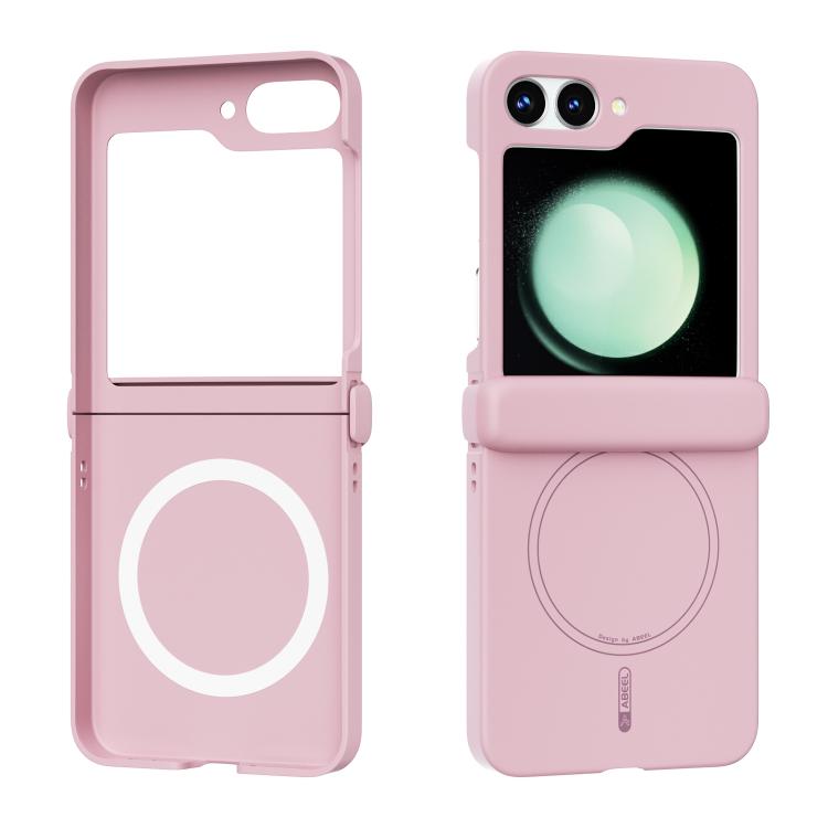 For Samsung Galaxy Z Flip5 ABEEL 3 in 1 Skin-friendly Feel Liquid Silicone Magnetic Phone Case(Pink)