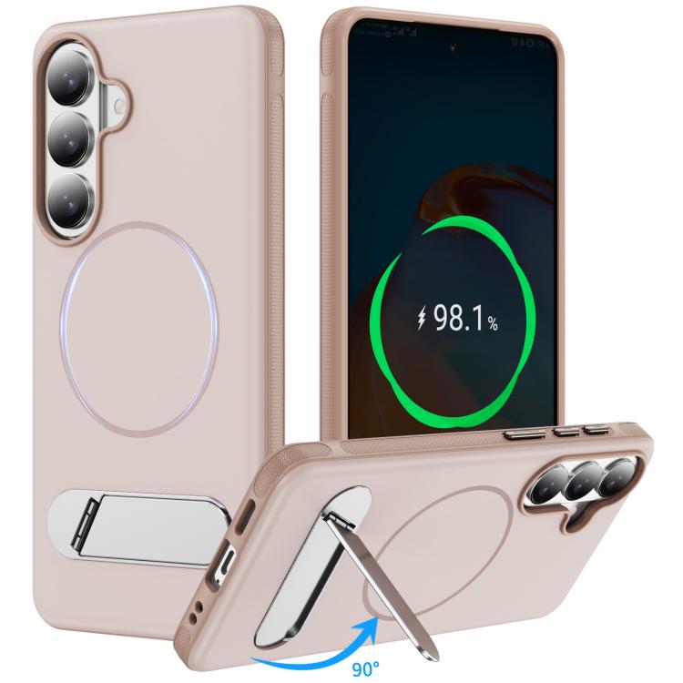 

Samsung Galaxy S26 5G Two-colors Imitation Original Magnetic Phone Case with Holder(Gold)