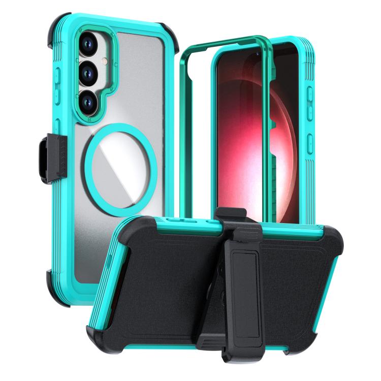 

For Samsung Galaxy S26+ 5G Acrylic Full Coverage Magnetic Phone Case with Back Clip(Navy Blue)