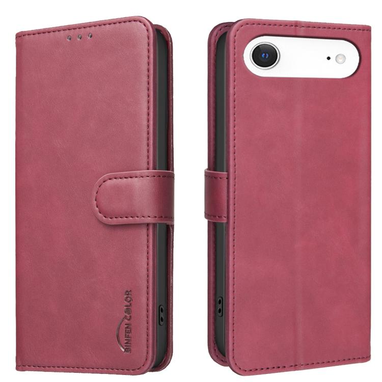 

For iPhone Air Solid Color Calfskin Texture RFID Vegan Leather Phone Case(Red)