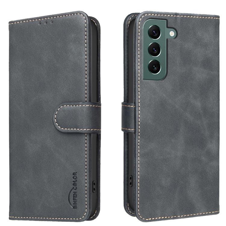 

For Samsung Galaxy S25+ 5G Solid Color Calfskin Texture RFID Vegan Leather Phone Case(Black)