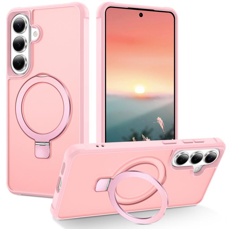 

For Samsung Galaxy S26+ 5G TPU+PC MagSafe Magnetic Holder Phone Case(Pink)