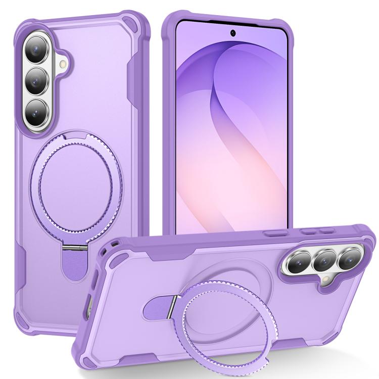 

For Samsung Galaxy S26+ 5G Yingcai Gears MagSafe Holder Shockproof Phone Case(Purple)