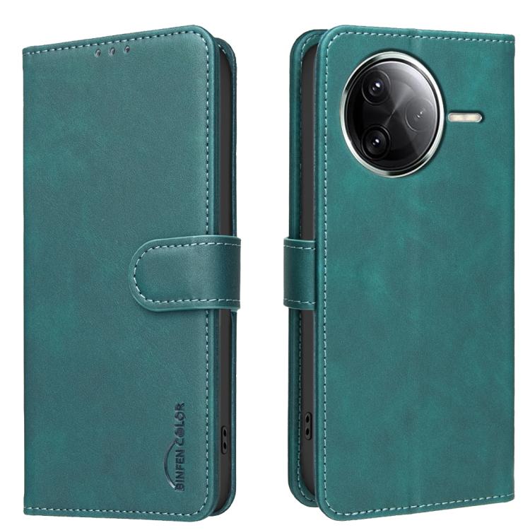 

For Redmi K80 / K80 Pro / Poco F7 Pro 5G Solid Color Calfskin Texture RFID Vegan Leather Phone Case(Green)