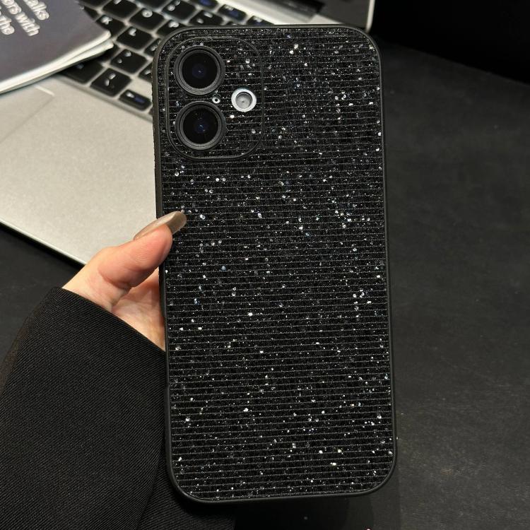 For iPhone 17 Acrylic Rhinestone Full Coverage Phone Case(Black)
