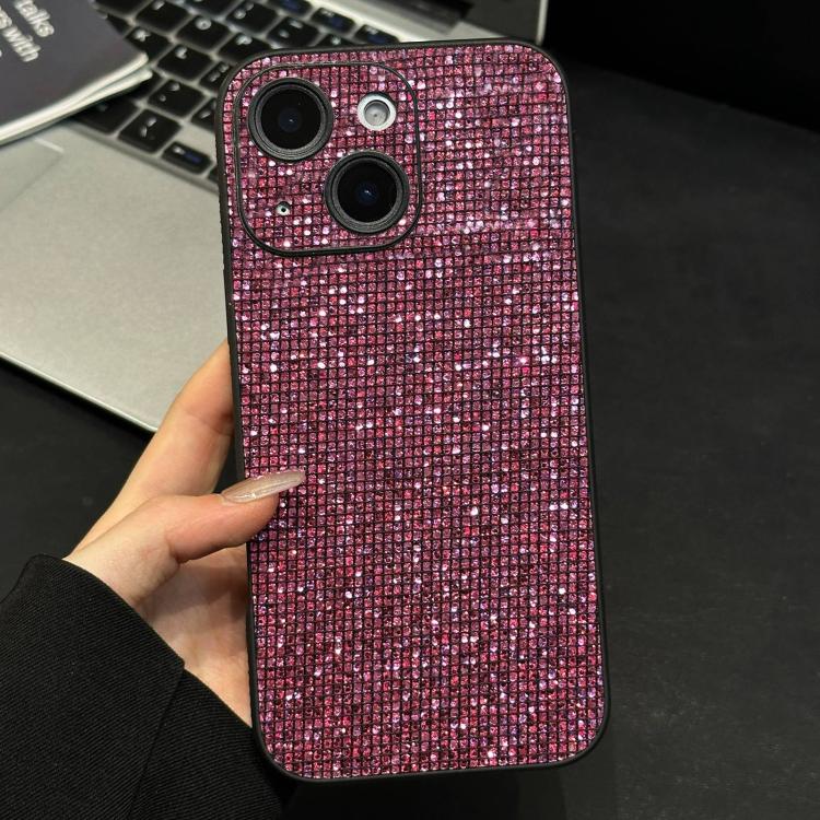 For iPhone 14 Acrylic Rhinestone Full Coverage Phone Case(Dark Purple)