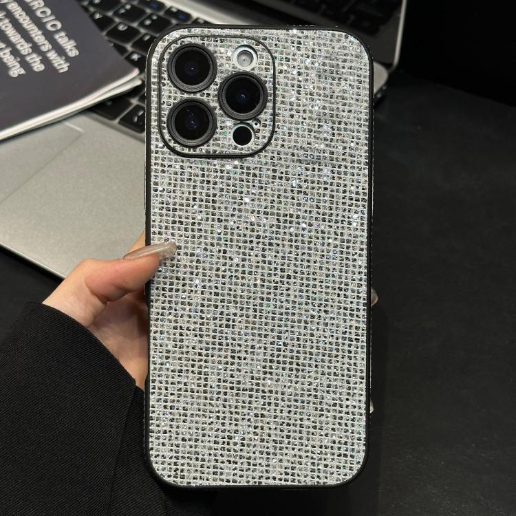 For iPhone 13 Pro Acrylic Rhinestone Full Coverage Phone Case(Silver)