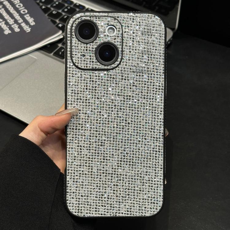 For iPhone 13 Acrylic Rhinestone Full Coverage Phone Case(Silver)