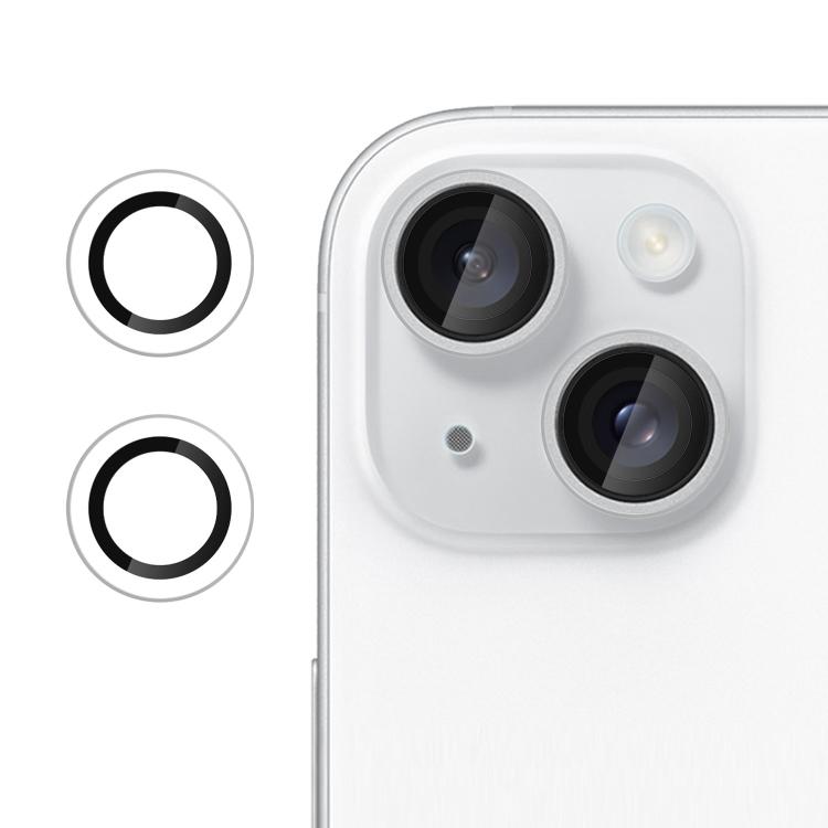 For iPhone 14 / 14 Plus Kalebol No Flicker Ultra-Thin Individual Camera Lens Tempered Glass Film(Transparent)