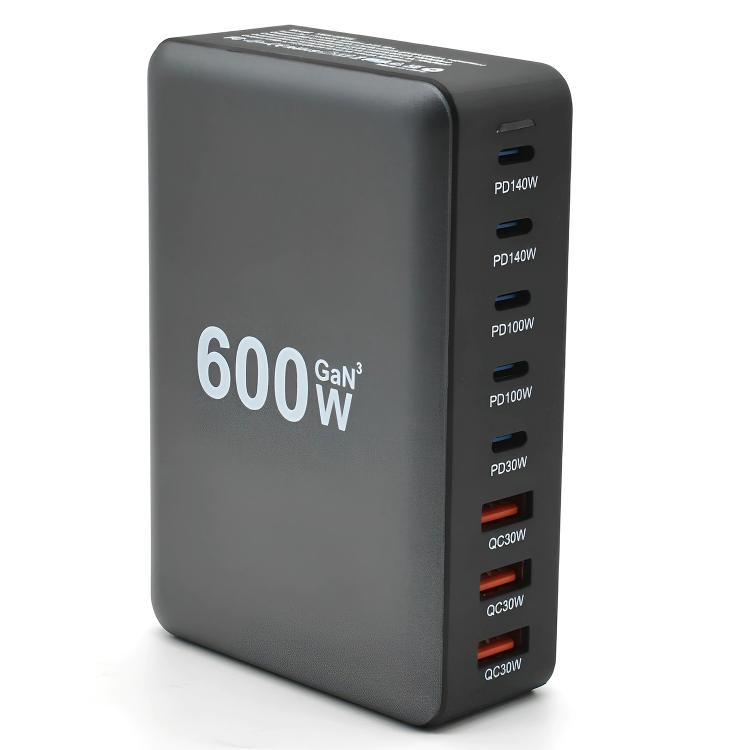 

600W USB-C / Type-C and USB-A 8-Port High Power GaN Desktop Fast Charger(EU Plug)