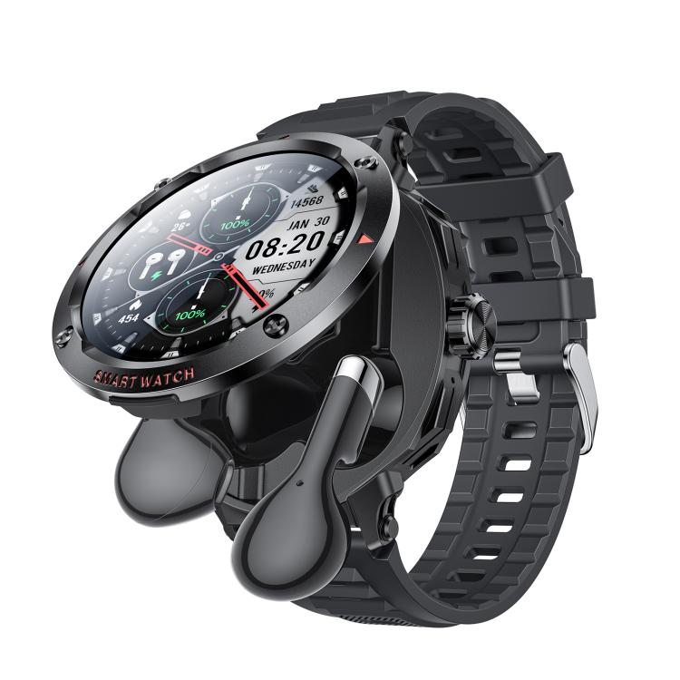 Yesido IO50 Smart Watch with TWS Earbuds, 2-in-1 Bluetooth-Compatible Smartwatch with Charging Box, 1.46 inch HD Display, NFC(Black)