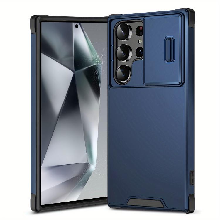 For Samsung Galaxy S25 Ultra 5G Sliding Camshield TPU + PC Phone Case(Blue)