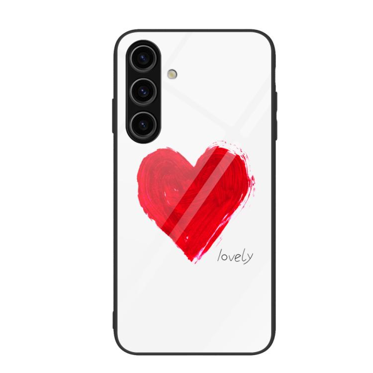 For Samsung Galaxy S26+ 5G Colorful Painted Glass Phone Case(Love)