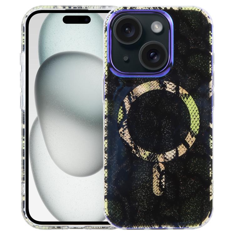 

For iPhone 15 IMD Blue Light Jungle Series Magnetic Phone Case(Shadow Phantom)