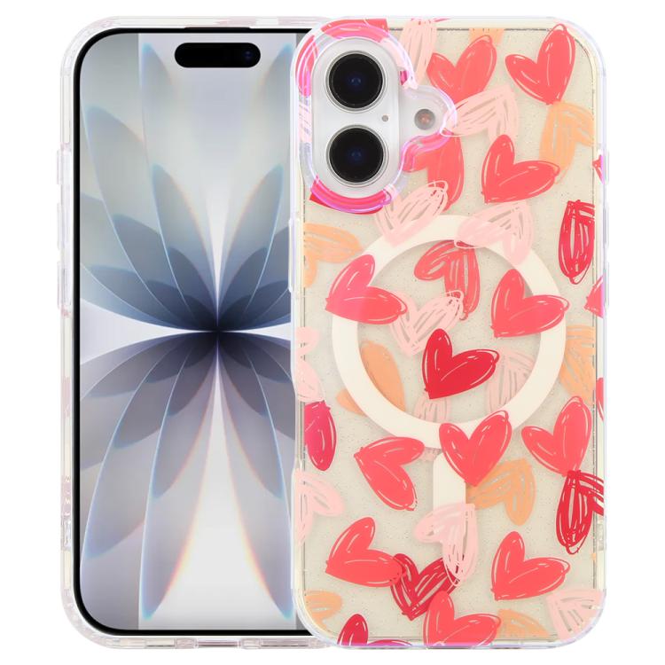 For iPhone 17 IMD Blue Light Jungle Series Magnetic Phone Case(Love)