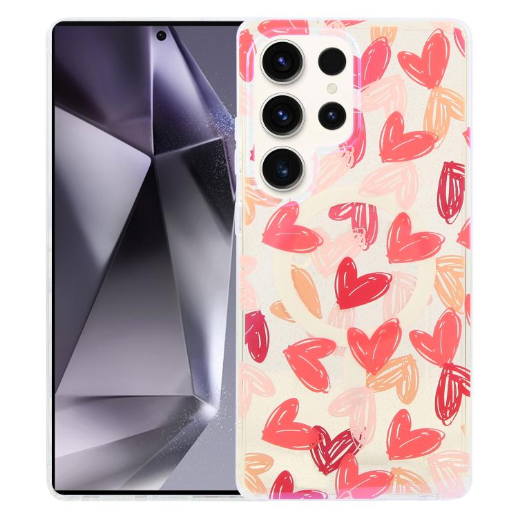 

For Samsung Galaxy S24 Ultra 5G IMD Blue Light Jungle Series Magnetic Phone Case(Love)
