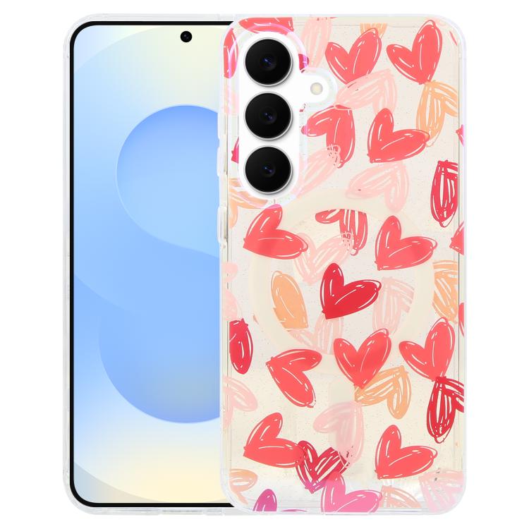 

For Samsung Galaxy S25 5G IMD Blue Light Jungle Series Magnetic Phone Case(Love)