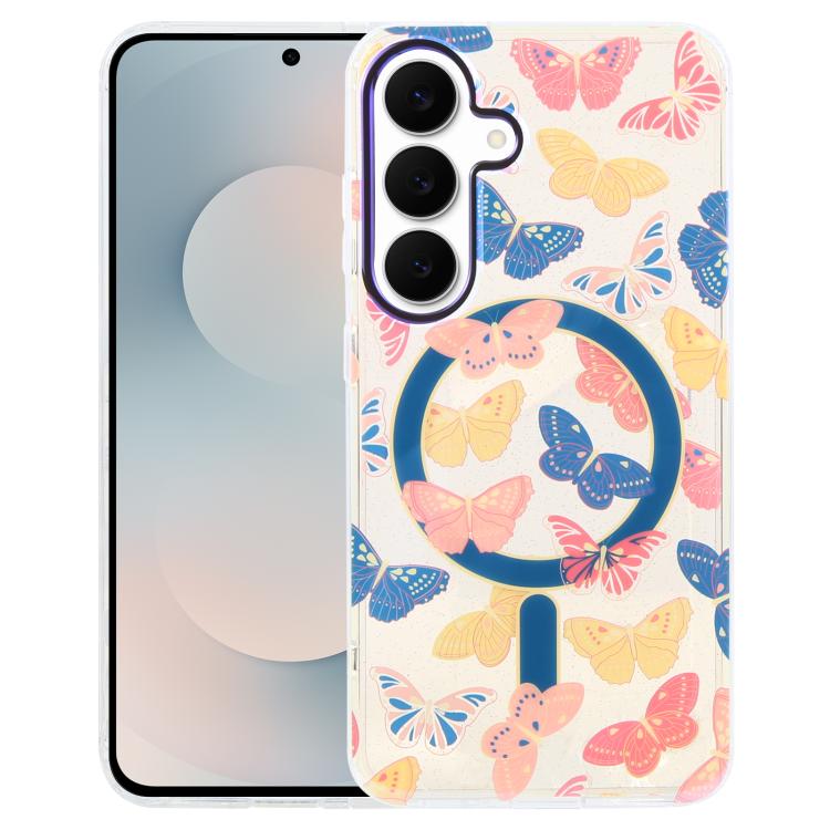 For Samsung Galaxy S25 FE 5G IMD Blue Light Jungle Series Magnetic Phone Case(Butterflies)