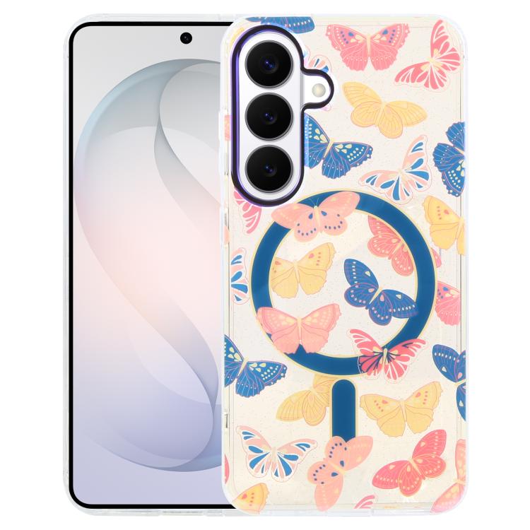 

For Samsung Galaxy S26 5G IMD Blue Light Jungle Series Magnetic Phone Case(Butterflies)