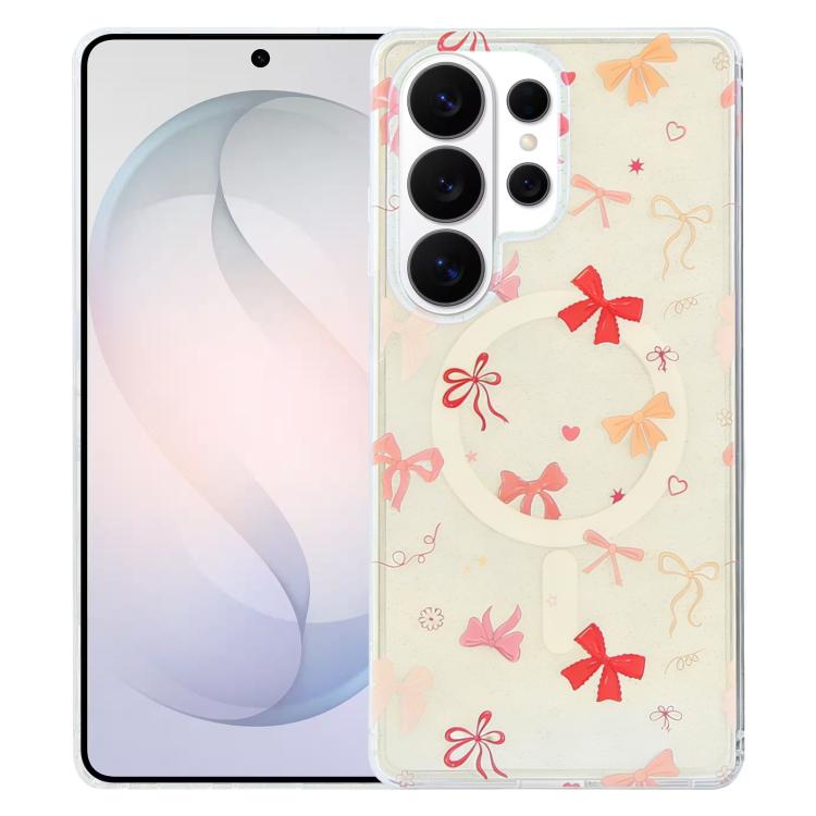 

For Samsung Galaxy S26 Ultra 5G IMD Blue Light Jungle Series Magnetic Phone Case(Pink Knot)