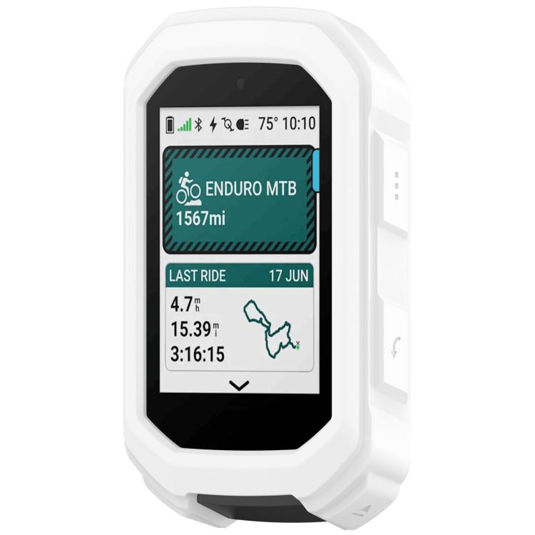 For Garmin Edge MTB Bike Computer Silicone Protective Case(White)