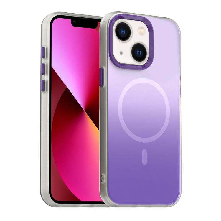 For iPhone 13 Candy Gradient Series 3 in 1 Hybrid Magnetic Phone Case(Purple)