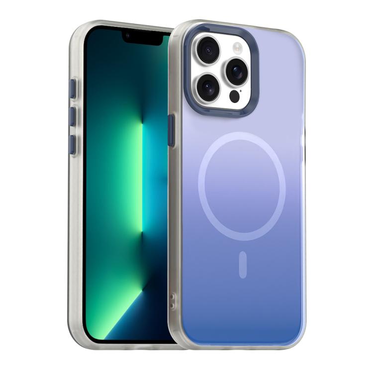For iPhone 13 Pro Candy Gradient Series 3 in 1 Hybrid Magnetic Phone Case(Blue)